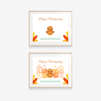 Happy Thanksgiving Turkey Handprint Craft Printable | Thanksgiving Handprint Keepsake | Preschool Fall Activity PDF