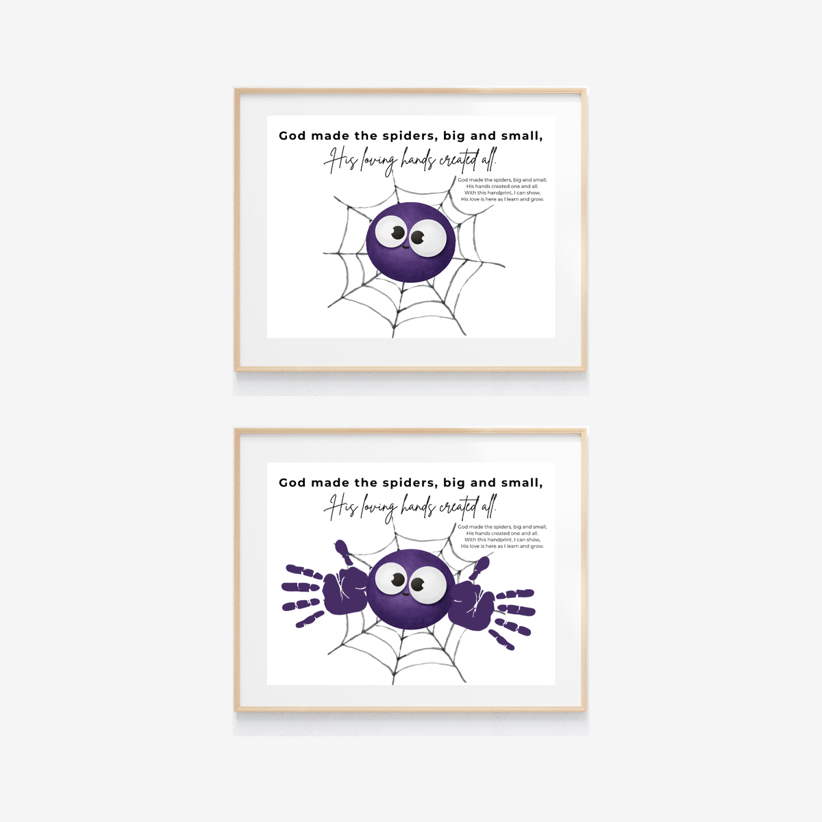 Christian Halloween Spider Handprint Craft Printable | God Made the Spiders Kids Craft | Sunday School Halloween Activity | Christian Keepsake