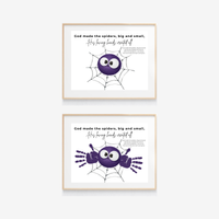 Christian Halloween Spider Handprint Craft Printable | God Made the Spiders Kids Craft | Sunday School Halloween Activity | Christian Keepsake