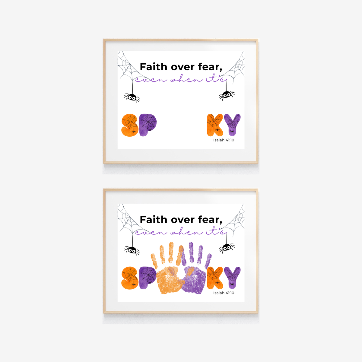 Christian Halloween Handprint Craft Printable | Faith Over Fear Kids Craft | Isaiah 41:10 Bible Activity | Sunday School Halloween Keepsake