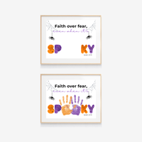 Christian Halloween Handprint Craft Printable | Faith Over Fear Kids Craft | Isaiah 41:10 Bible Activity | Sunday School Halloween Keepsake