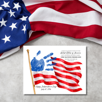 Happy Independence Day Handprint Craft Printable | July 4th Flag Handprint Art | Patriotic USA Keepsake Activity for Kids | Fourth of July Craft