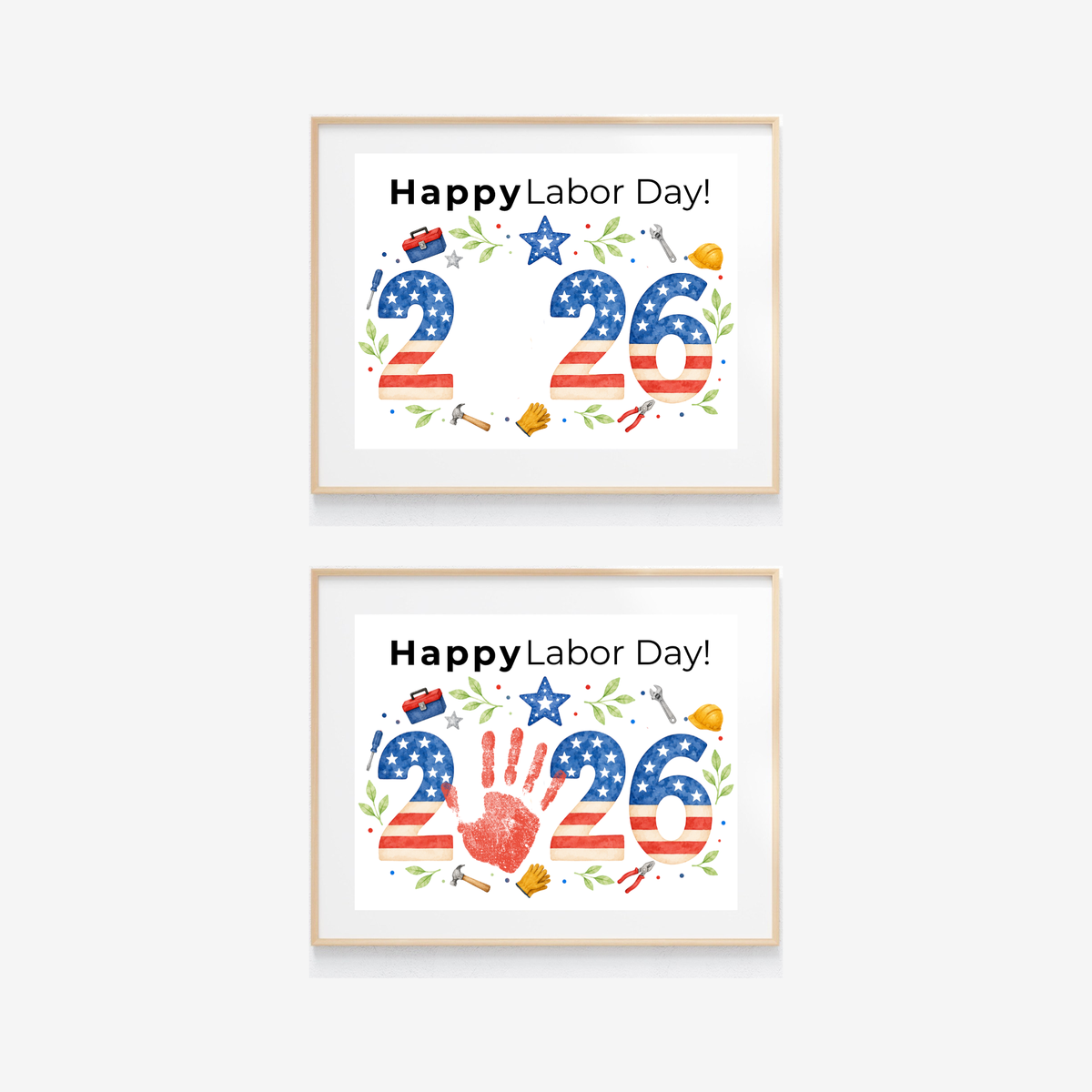 Happy Labor Day 2026 Handprint Craft | Printable Labor Day Keepsake for Preschool & Kindergarten