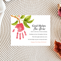 God Helps Me Grow Apple Handprint Craft Printable | Christian First Day of School Keepsake | Faith-Based Back to School Activity