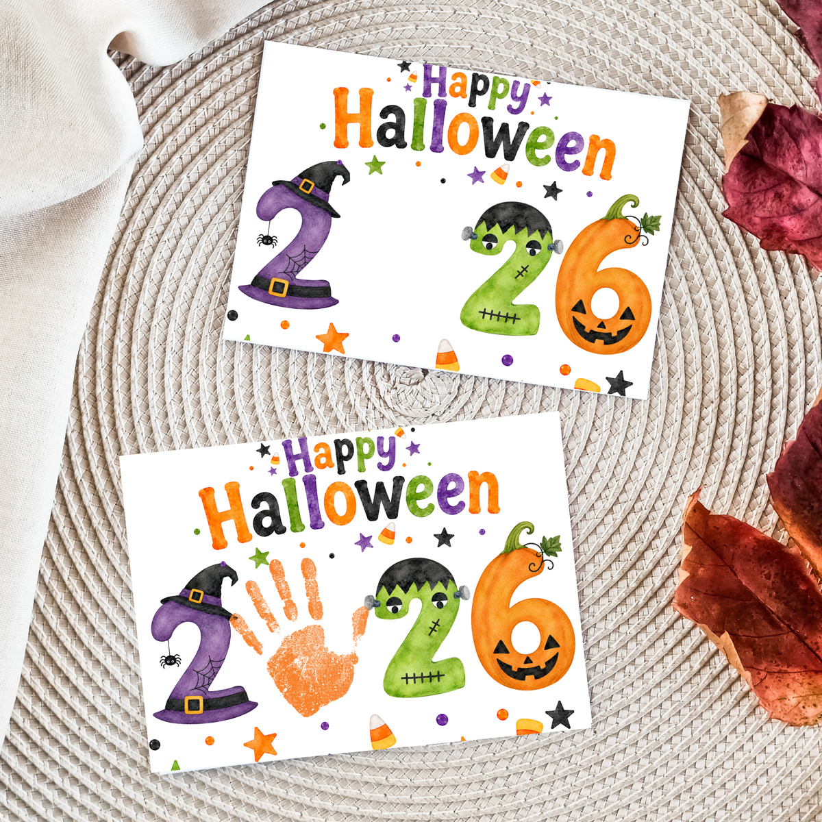 appy Halloween 2026 Handprint Craft Printable | Halloween Keepsake Activity for Kids | Preschool Halloween Craft | Daycare & Classroom Printable