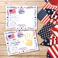 250 Years of Freedom Handprint Craft Printable, Happy Birthday America Keepsake, I Was This Small When America Turned 250, July 4th Activity