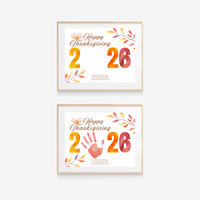 Happy Thanksgiving 2026 Handprint Craft | First Thanksgiving Keepsake Printable