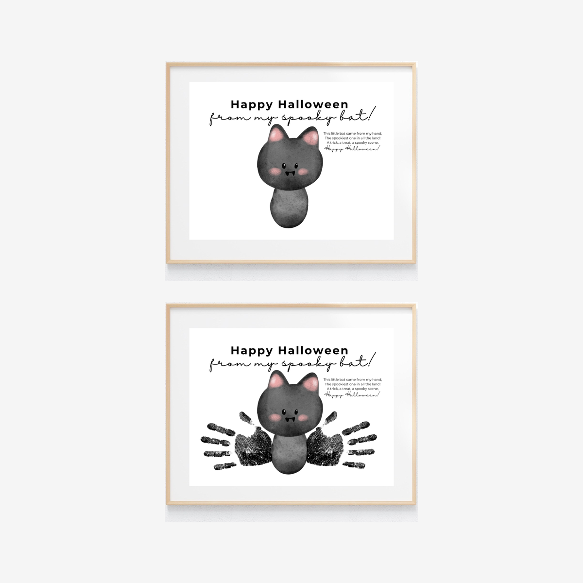 Happy Halloween Bat Handprint Craft Printable | Spooky Bat Keepsake for Kids | Preschool Halloween Activity | Daycare & Classroom Craft