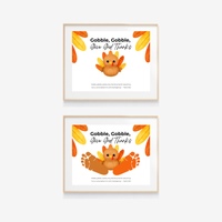 Christian Thanksgiving Turkey Footprint Craft Printable, Gobble Gobble Give God Thanks, Baby's First Thanksgiving, Faith-Based Keepsake