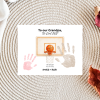 Basketball Handprint Craft for Grandpa, To Our Grandpa The Real MVP Printable, Father’s Day Gift from Grandkids, Sports Grandpa Keepsake