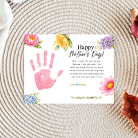Mother’s Day Handprint Craft Printable | Happy Mother’s Day Keepsake Gift from Kids | Preschool DIY Handprint Art | Floral Mom Gift PDF