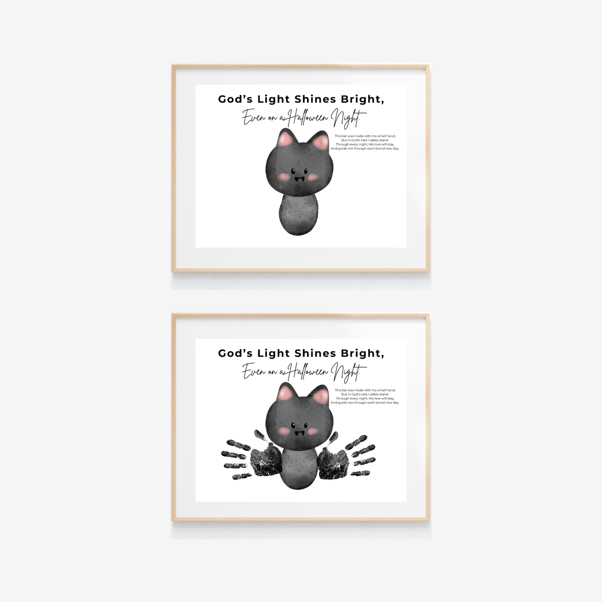 Christian Halloween Bat Handprint Craft Printable | Faith-Based Halloween Keepsake Activity for Kids | Preschool Christian Halloween Craft | Sunday School Printable