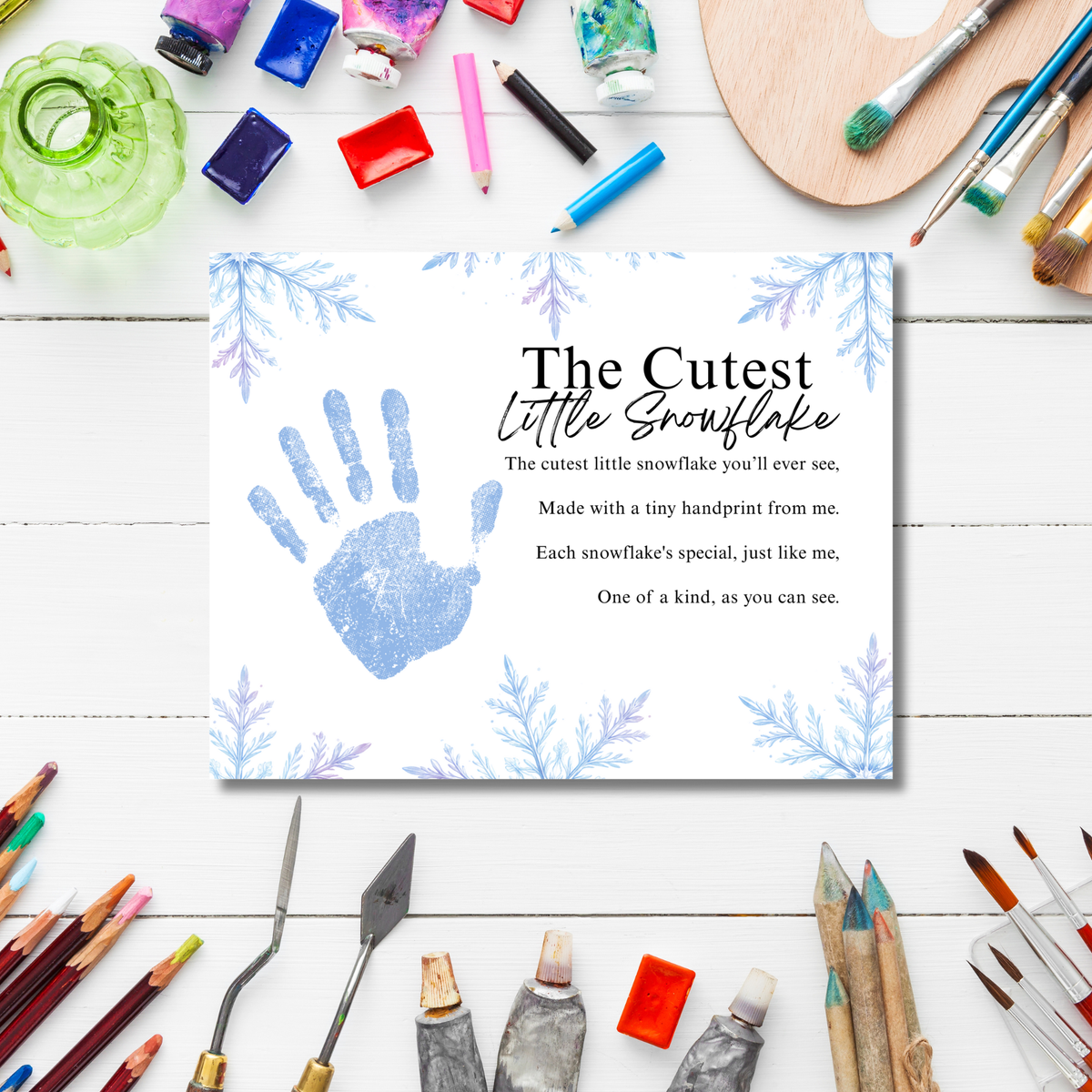 Winter Handprint Craft Printable | “The Cutest Little Snowflake” Keepsake Art | Winter Classroom & Preschool Handprint Activity PDF