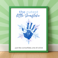 Winter Handprint Snowflake Craft Printable for Kids | Little Snowflake Keepsake Art | One of a Kind Winter Decor PDF