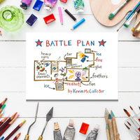 Battle Plan Kids Printable Wall Art | Funny Holiday Trap Blueprint Poster | Movie Night Decor | Playroom Art Print | Multiple Sizes Included