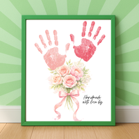 Floral Handprint Printable Gift for Her | Mother’s Day, Grandma, Teacher Appreciation, Birthday Keepsake | Handmade with Love Art