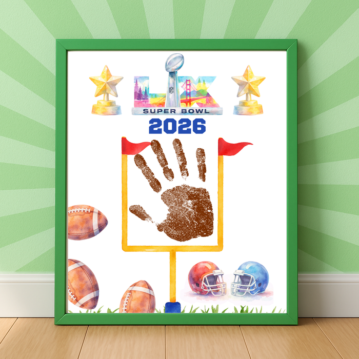 Football Championship 2026 Handprint Craft Printable for Kids | Big Game Keepsake Art | Sports-Themed PDF