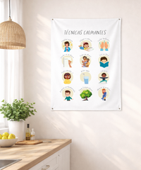 Spanish Calming Techniques Wall Tapestry – Emotional Regulation & Language Learning Support