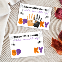 Halloween Handprint Craft Printable | These Little Hands Made Something Spooky | Halloween Keepsake for Kids | Preschool & Daycare Craft