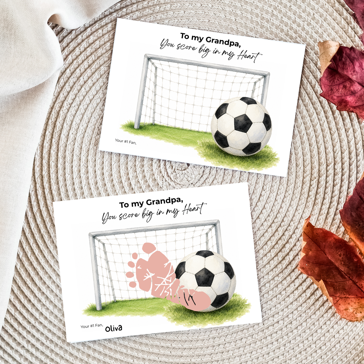 Soccer Grandpa Footprint Craft Printable, To My Grandpa You Score Big in My Heart, Grandpa Soccer Keepsake Gift, Sports Grandpa Gift from Kids
