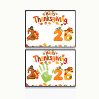 Thanksgiving 2026 Handprint Craft | Happy Thanksgiving Turkey Keepsake Printable for Kids