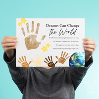 Martin Luther King Jr. Handprint Craft for Kids | MLK Day Diversity & Kindness Printable Activity