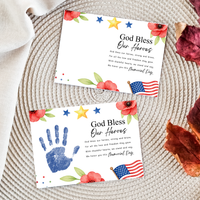 Christian Memorial Day Handprint Craft Printable | God Bless Our Heroes Keepsake | Patriotic Kids Activity | Sunday School PDF