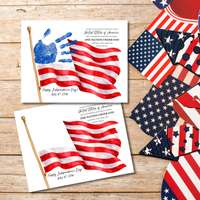 Happy Independence Day Handprint Craft Printable | July 4th Flag Handprint Art | Patriotic USA Keepsake Activity for Kids | Fourth of July Craft