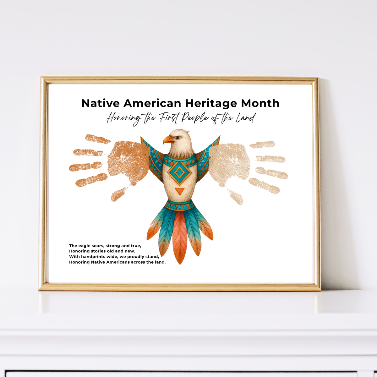 Native American Heritage Month Handprint Craft | Eagle Keepsake Printable
