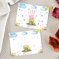 April Showers Bring May Flowers Handprint Craft Printable | Spring Handprint Keepsake | Preschool Spring Activity PDF