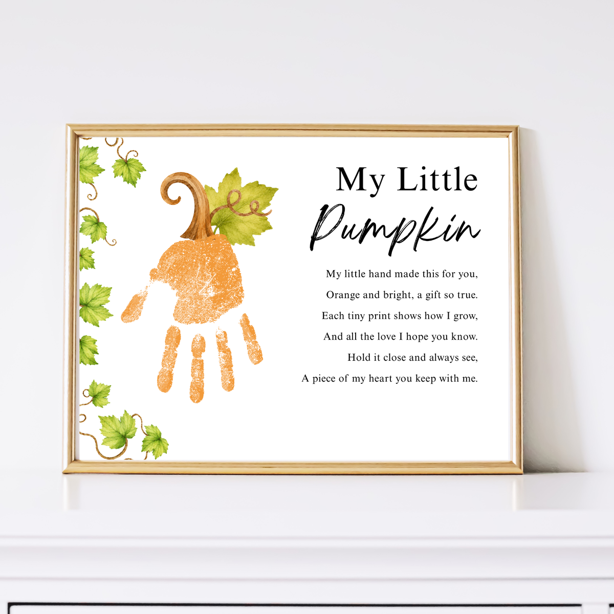 My Little Pumpkin Handprint Craft Printable | Fall Keepsake Activity for Preschool & Kindergarten