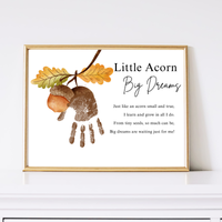 Little Acorn, Big Dreams Handprint Craft | Fall Preschool Keepsake | Acorn Handprint Printable | Autumn Classroom Activity