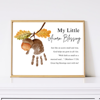 My Little Acorn Blessing Handprint Craft Printable | Christian Fall Keepsake | Preschool Acorn Handprint Activity