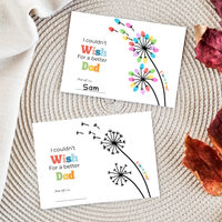 Father’s Day & Dad Birthday Fingerprint Craft Printable | I Couldn’t Wish for a Better Dad | Dandelion Keepsake Gift from Kids | Preschool DIY Printable