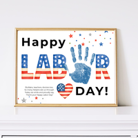 Happy Labor Day Handprint Craft Printable | Preschool Labor Day Keepsake | Community Helpers Activity | Daycare Classroom Craft