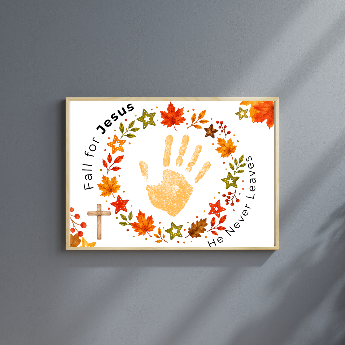 Fall for Jesus Handprint Wreath Craft | Christian Fall Printable | Preschool Autumn Keepsake