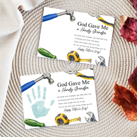 Christian Father's Day Handprint Craft Printable | God Gave Me a Handy Grandpa Grampy Papaw | Faith-Based Grandpa Gift from Kids | Grandfather Keepsake