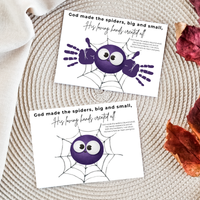 Christian Halloween Spider Handprint Craft Printable | God Made the Spiders Kids Craft | Sunday School Halloween Activity | Christian Keepsake