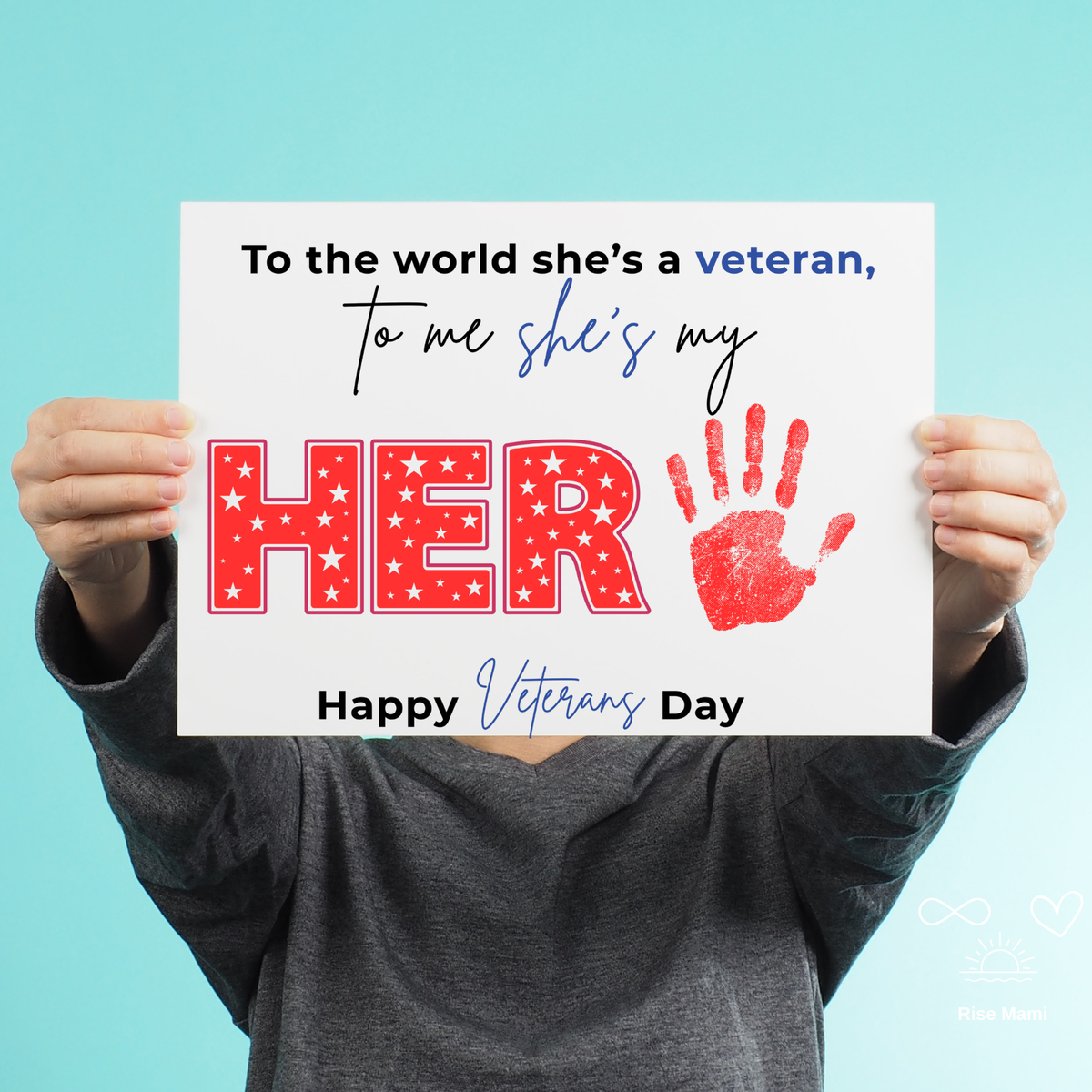 Veterans Day Handprint Craft for Kids | My Hero Veteran Printable Keepsake | Military Family Activity