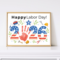 Happy Labor Day 2026 Handprint Craft | Printable Labor Day Keepsake for Preschool & Kindergarten