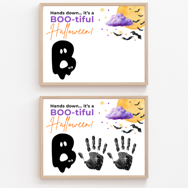 Hands Down It's a BOO-tiful Halloween Handprint Craft Printable | Halloween Keepsake Activity for Kids | Preschool Halloween Craft | Daycare & Classroom Printable
