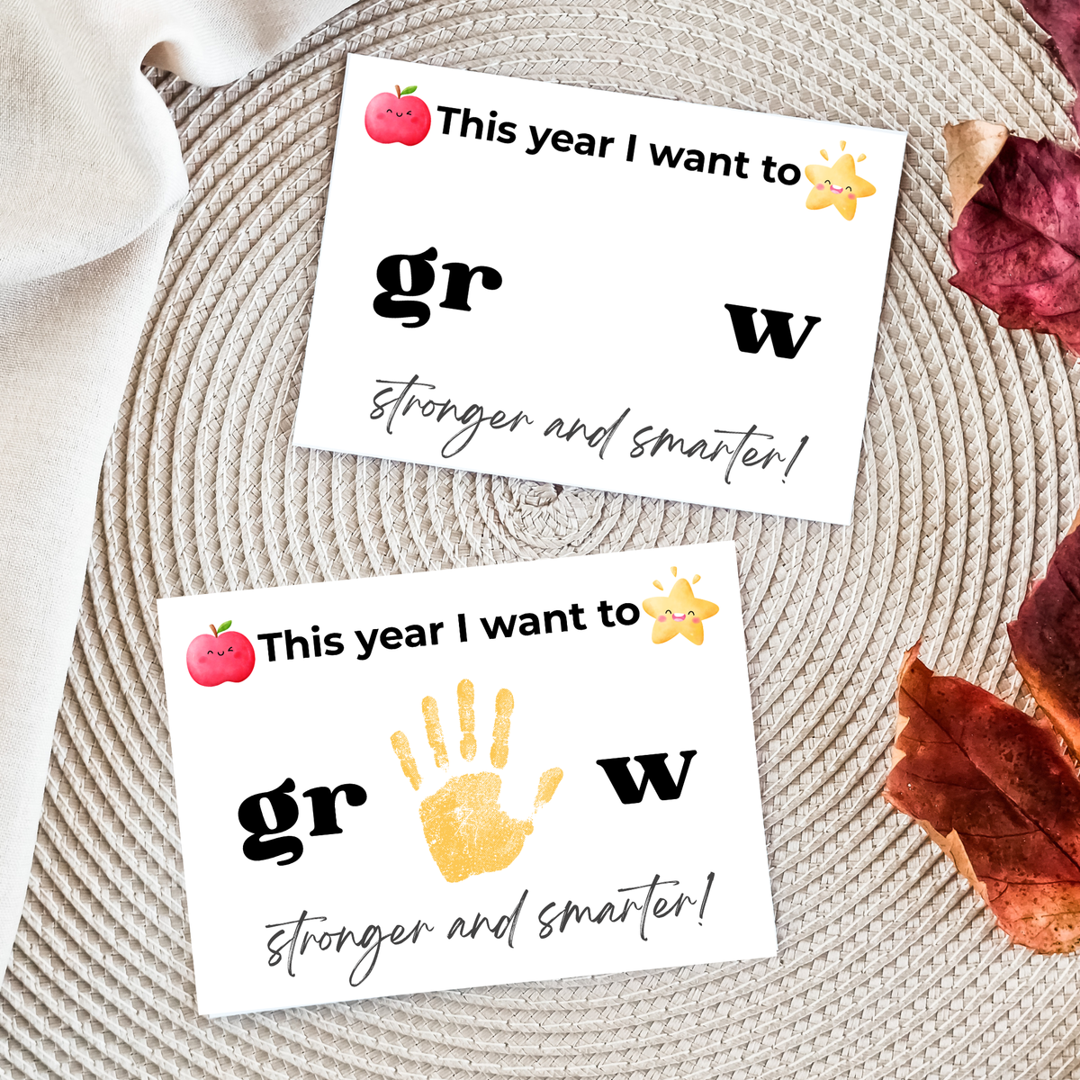 First Day of School Handprint Craft Printable | “This Year I Want to Grow” Keepsake | Back to School Activity for Kids | Preschool Kindergarten Craft