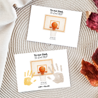 Basketball Handprint Craft for Dad, To Our Dad The Real MVP Printable, Father’s Day Basketball Keepsake from Kids, Sports Dad Gift