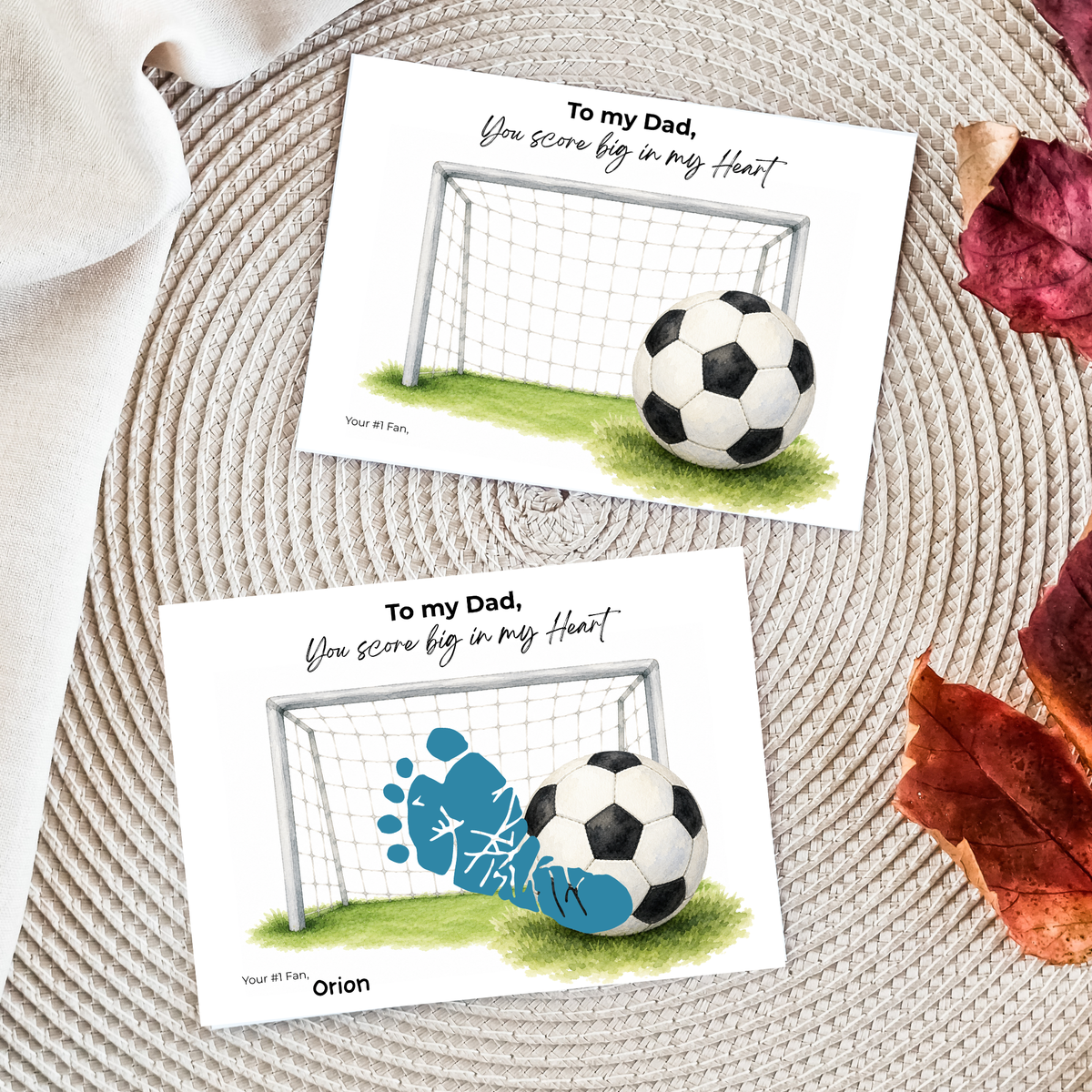 Soccer Father’s Day Footprint Craft Printable, To My Dad You Score Big in My Heart, Soccer Keepsake Gift from Kids, Sports Dad Father’s Day Craft