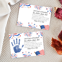 Christian July 4th Poem Handprint Craft Printable, 250 Years of Freedom, One Nation Under God, Patriotic Keepsake Activity for Kids