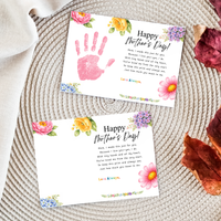 Mother’s Day Handprint Craft Printable | Happy Mother’s Day Keepsake Gift from Kids | Preschool DIY Handprint Art | Floral Mom Gift PDF