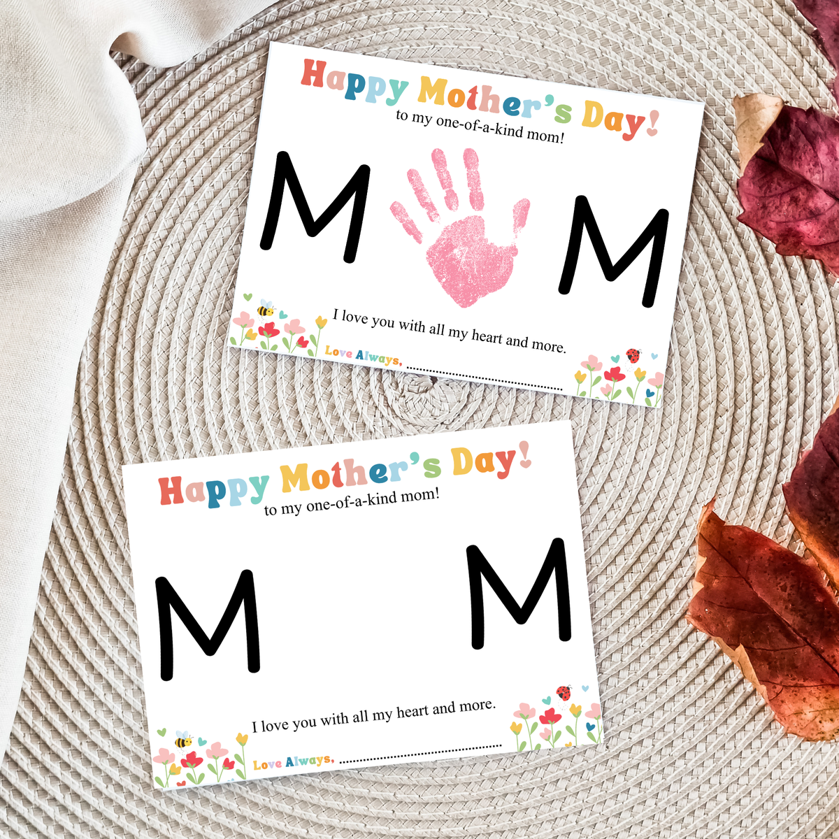 Mother’s Day Handprint Craft Printable | MOM Handprint Keepsake Gift from Kids | Preschool DIY Mother’s Day Art | Personalized Mom Gift PDF