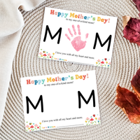 Mother’s Day Handprint Craft Printable | MOM Handprint Keepsake Gift from Kids | Preschool DIY Mother’s Day Art | Personalized Mom Gift PDF