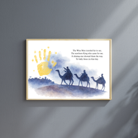 Christian Three Wise Men Handprint Craft Printable | Wise Men Christmas Keepsake | Nativity Handprint Activity | Epiphany Craft | Sunday School Christmas Printable
