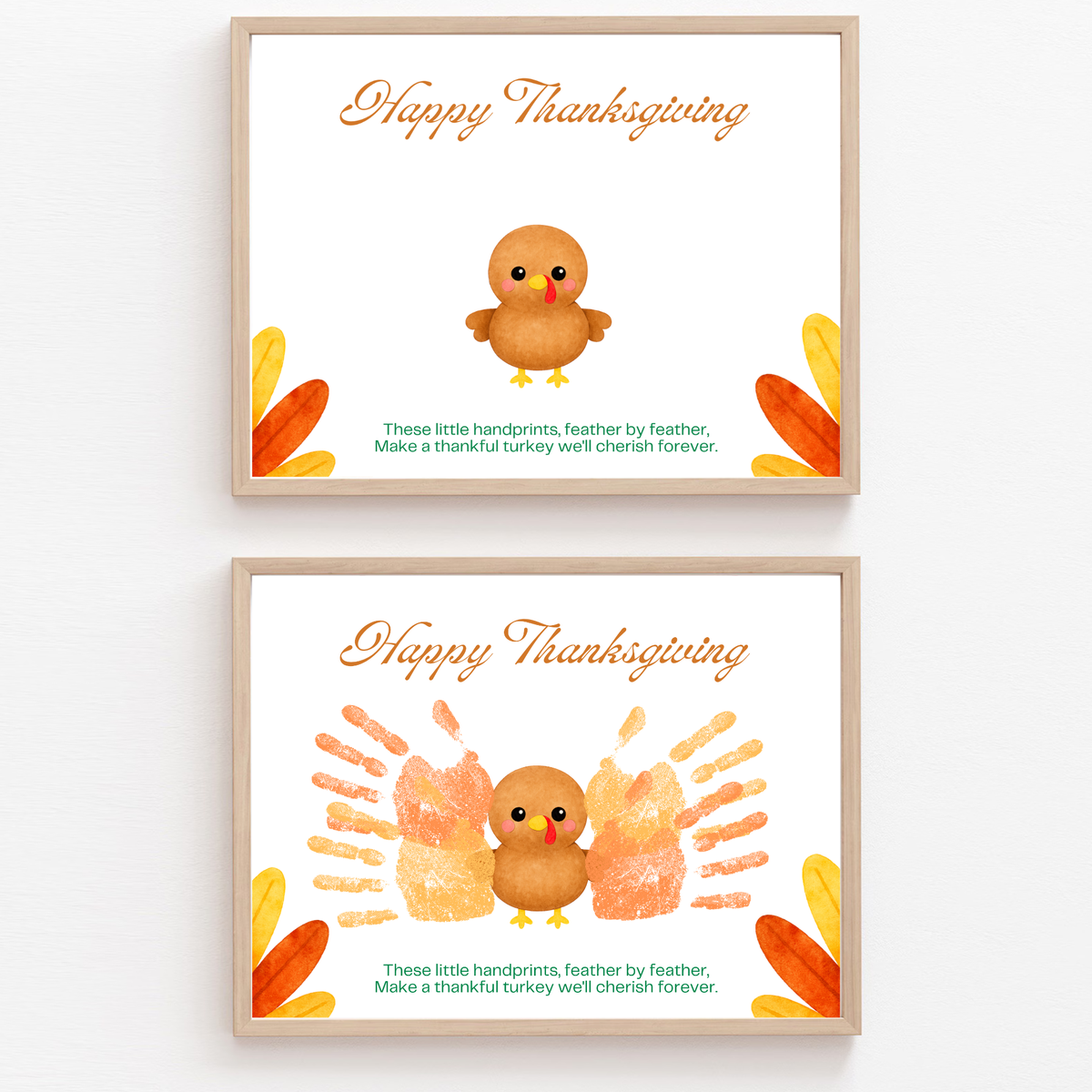 Happy Thanksgiving Turkey Handprint Craft Printable | Thanksgiving Handprint Keepsake | Preschool Fall Activity PDF